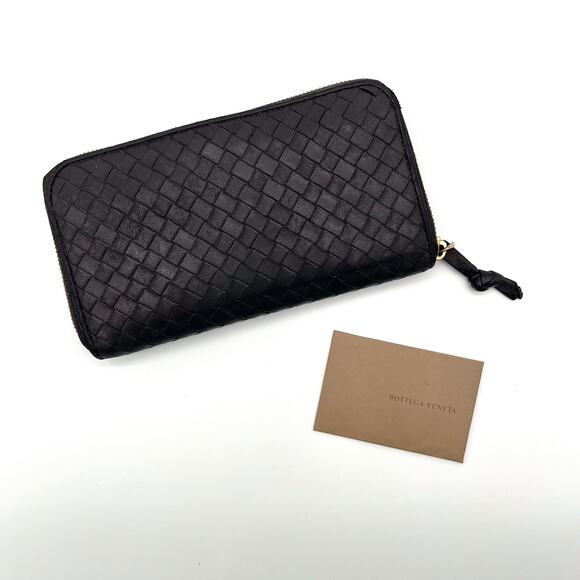 BOTTEGA VENETA Intrecciato Woven Leather Zip-Around Long Wallet - Picture 15 of 15